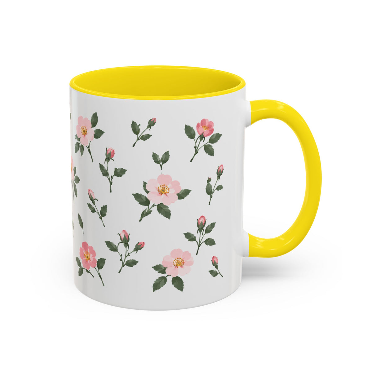 North Dakota Wild Prairie Rose Mug, State Flower Floral Coffee Cup, 11oz Botanical Gift
