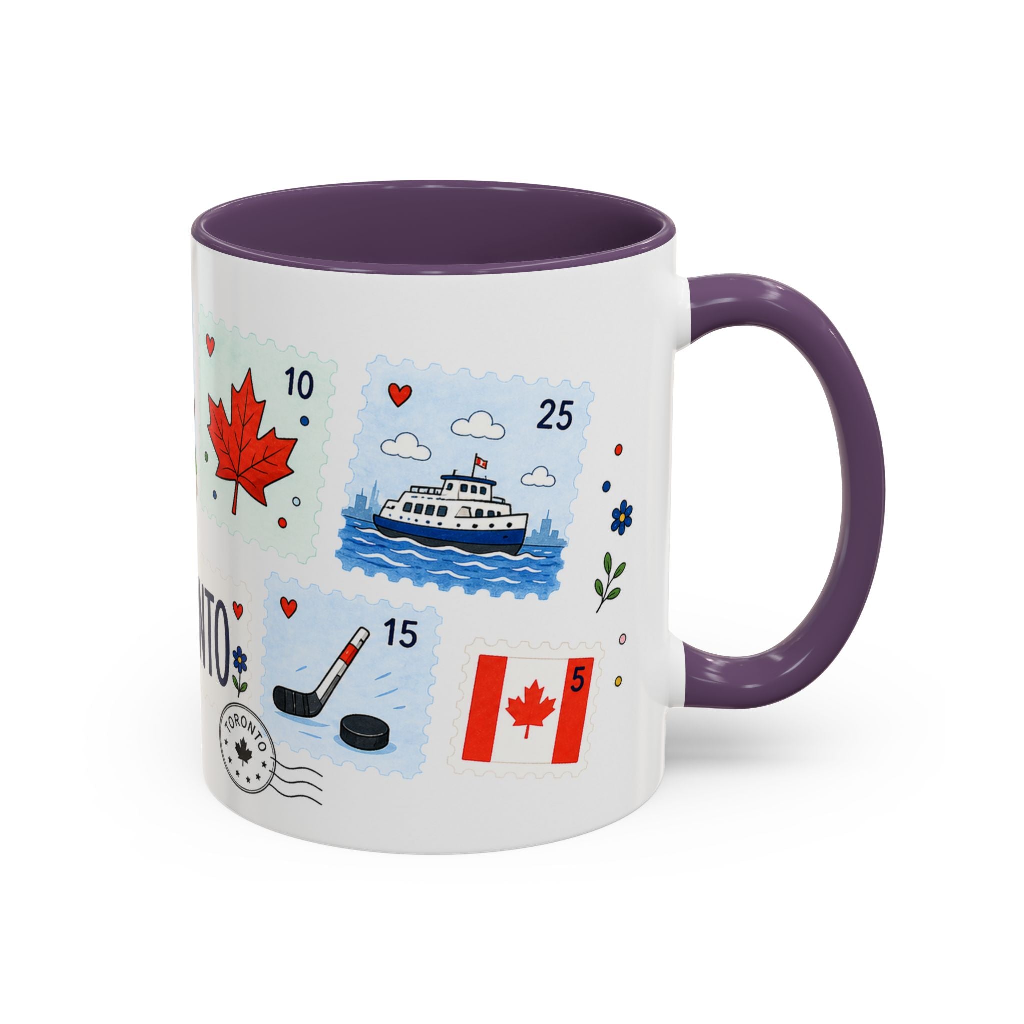 Toronto Coffee Mug | Postage Stamp Collage Mug | Travel Souvenir Accent Cup 11oz 15oz