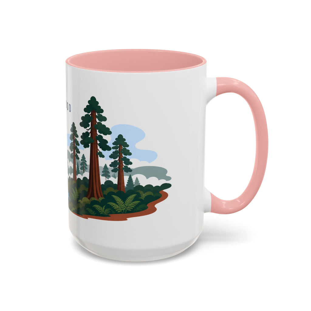 Redwood National Park Coffee Mug | Solid Color Block Park Souvenir | 11oz 15oz Accent Mug