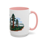 Redwood National Park Coffee Mug | Solid Color Block Park Souvenir | 11oz 15oz Accent Mug