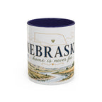 Nebraska State Mug | Moving Away, Long Distance Friendship Gift | Botanical Landscape Accent Mug