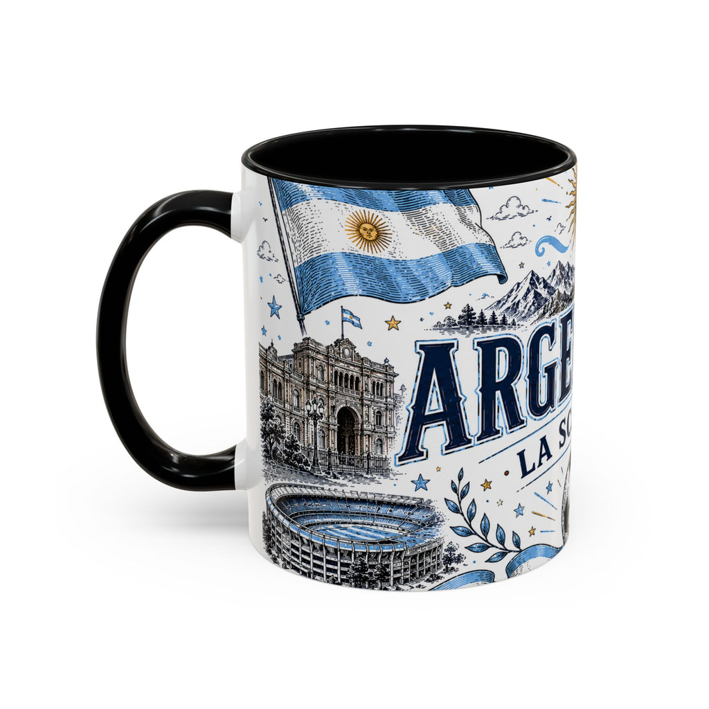 Argentina Soccer Coffee Mug | Soccer Fan Gift | Accent Color Ceramic 11oz 15oz Match Day Cup