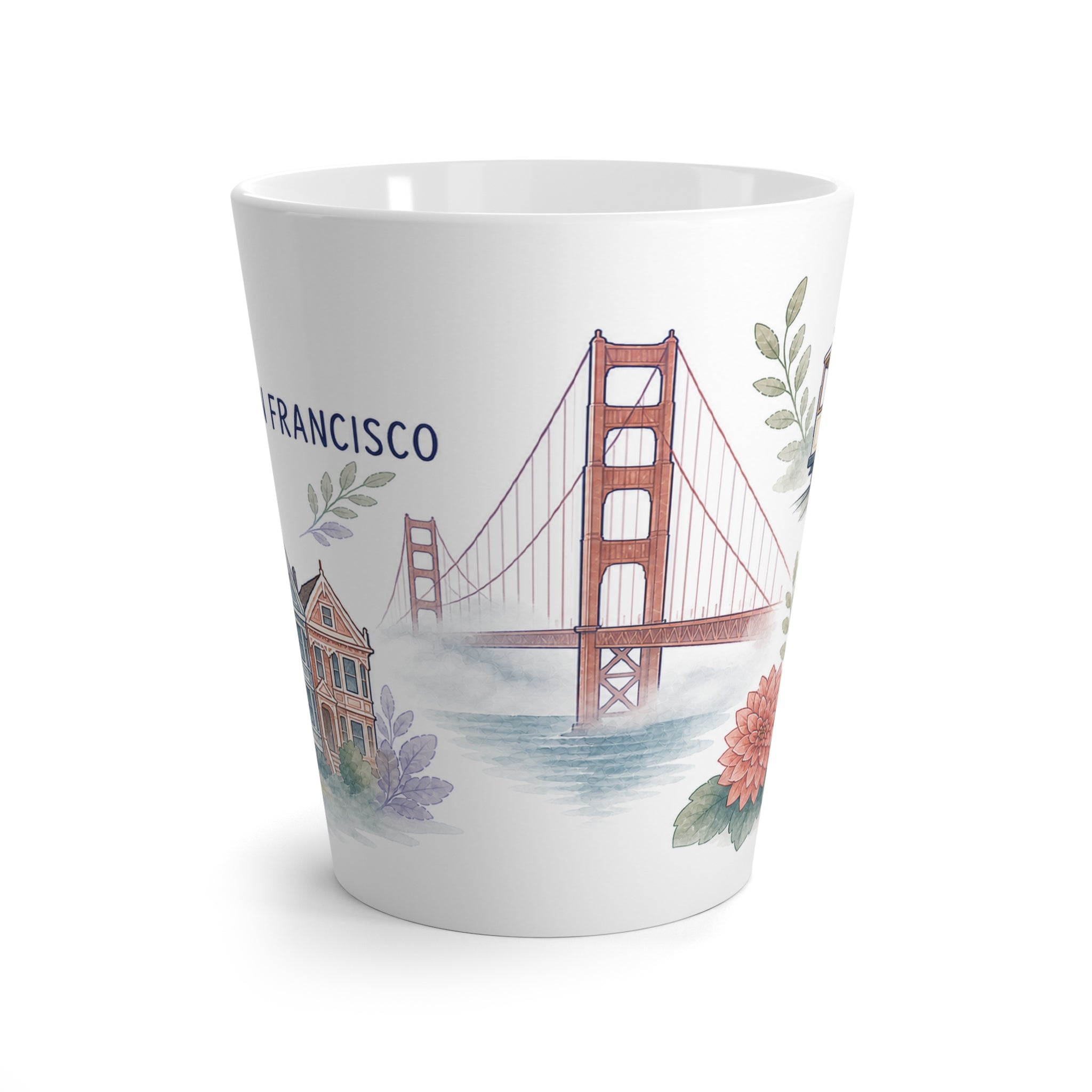 San Francisco Latte Mug | Watercolor City Travel Mug | 12 oz Ceramic Souvenir Gift