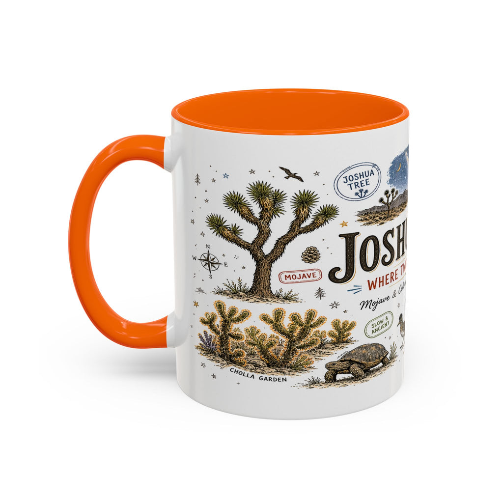 Joshua Tree Coffee Mug | National Park Desert Camping Gift | Accent Color Ceramic 11oz 15oz