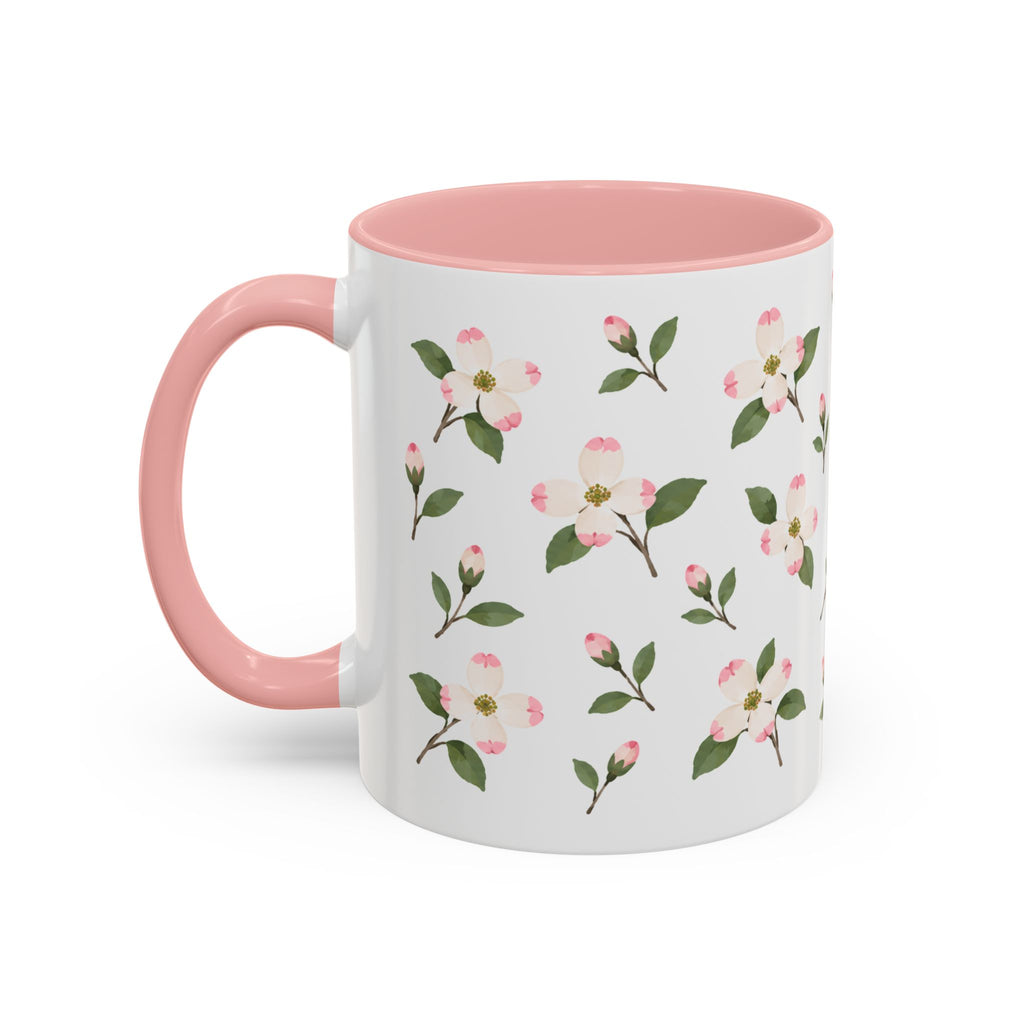 Virginia American Dogwood Mug, State Flower Floral Coffee Cup, 11oz Botanical Gift