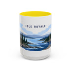 Isle Royale National Park Coffee Mug | Solid Color Block Park Souvenir | 11oz 15oz Accent Mug