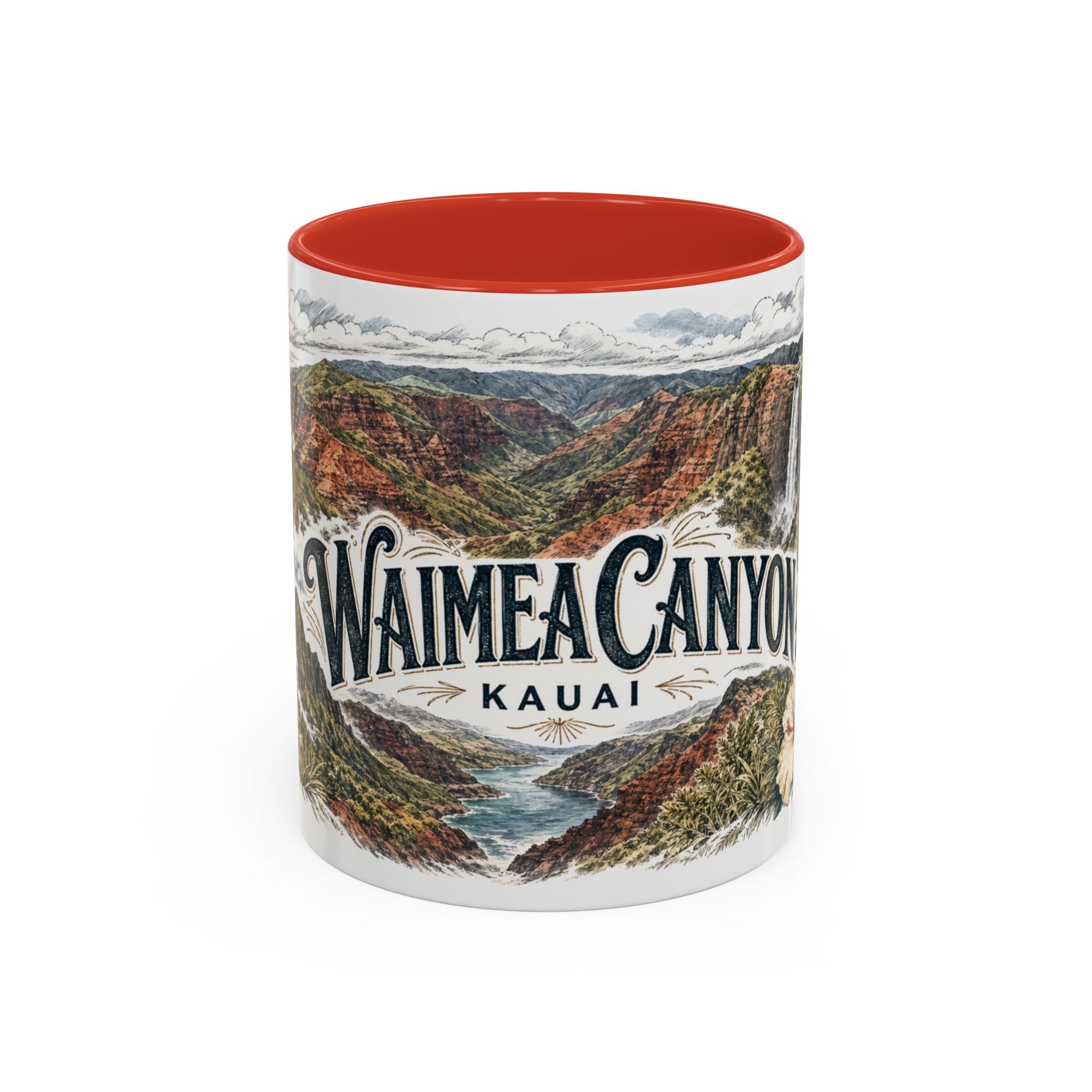 Waimea Canyon Mug, Kauai Travel Souvenir, Bucket List Gift, Accent Ceramic Coffee Mug 11oz 15oz