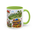 Ubud Illustrated Travel Mug | City Souvenir Accent Coffee Mug | 11oz 15oz Ceramic Cup