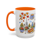 Boston Illustrated Travel Mug | City Souvenir Accent Coffee Mug | 11oz 15oz Ceramic Cup