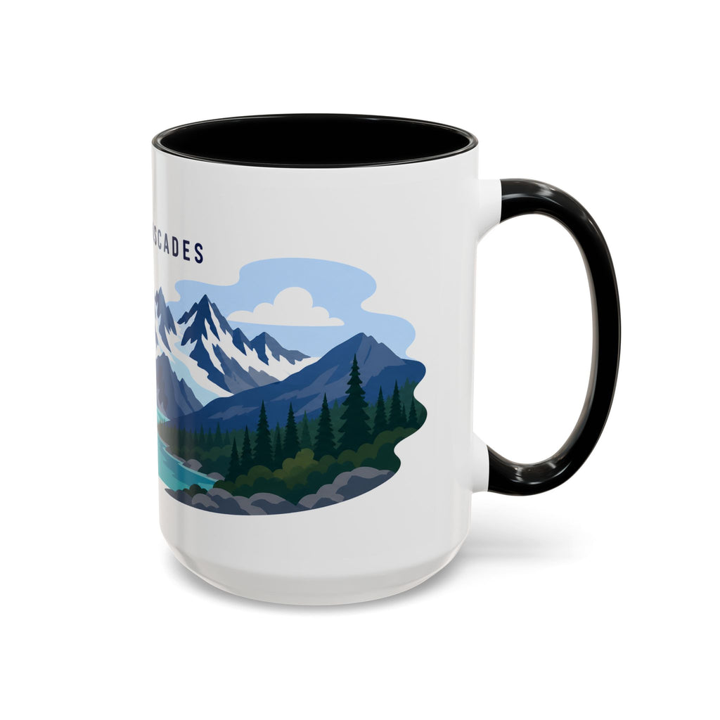 North Cascades National Park Coffee Mug | Solid Color Block Park Souvenir | 11oz 15oz Accent Mug