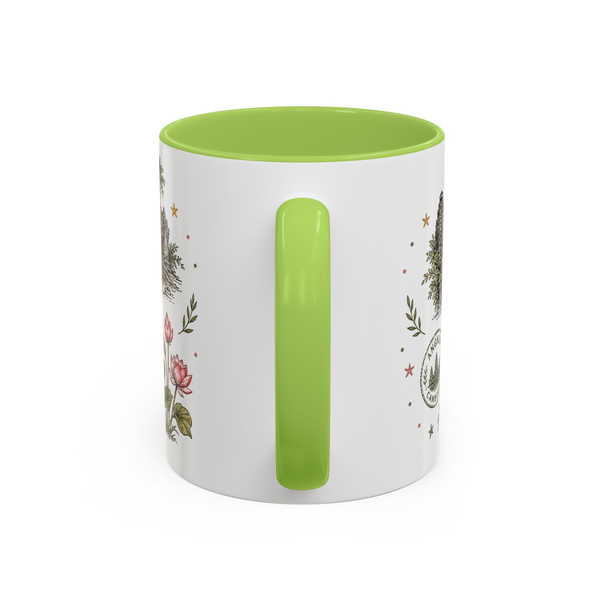 Angkor Coffee Mug | Travel Destination Souvenir Gift | Accent Color Ceramic 11oz 15oz
