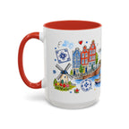 Amsterdam Travel Mug | European City Souvenir Accent Coffee Mug | 11oz 15oz Ceramic Cup