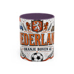 Netherlands Soccer Coffee Mug | World Cup Fan Gift | Accent Color Ceramic 11oz 15oz Match Day Cup