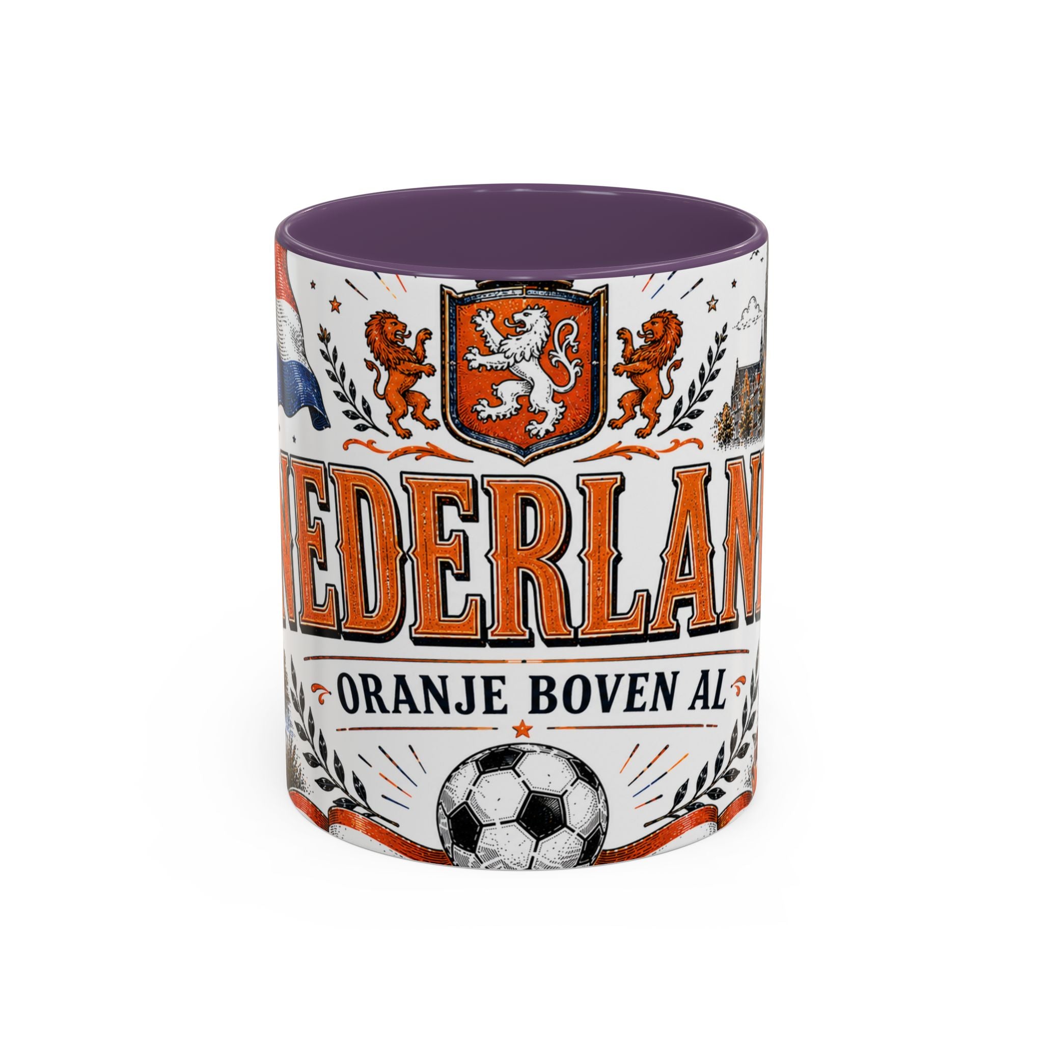 Netherlands Soccer Coffee Mug | World Cup Fan Gift | Accent Color Ceramic 11oz 15oz Match Day Cup