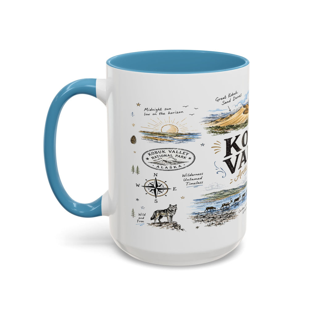 Kobuk Valley National Park Coffee Mug | Alaska Arctic Sand Dunes Gift | Accent Color Ceramic 11oz 15oz