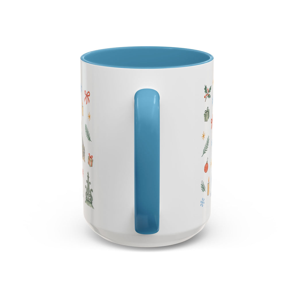 Antwerp Christmas Mug | Watercolor Travel Souvenir | Holiday Gift | Accent Ceramic Coffee Cup 11oz 15oz