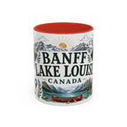 Banff Lake Louise Coffee Mug | Travel Destination Souvenir Gift | Accent Color Ceramic 11oz 15oz