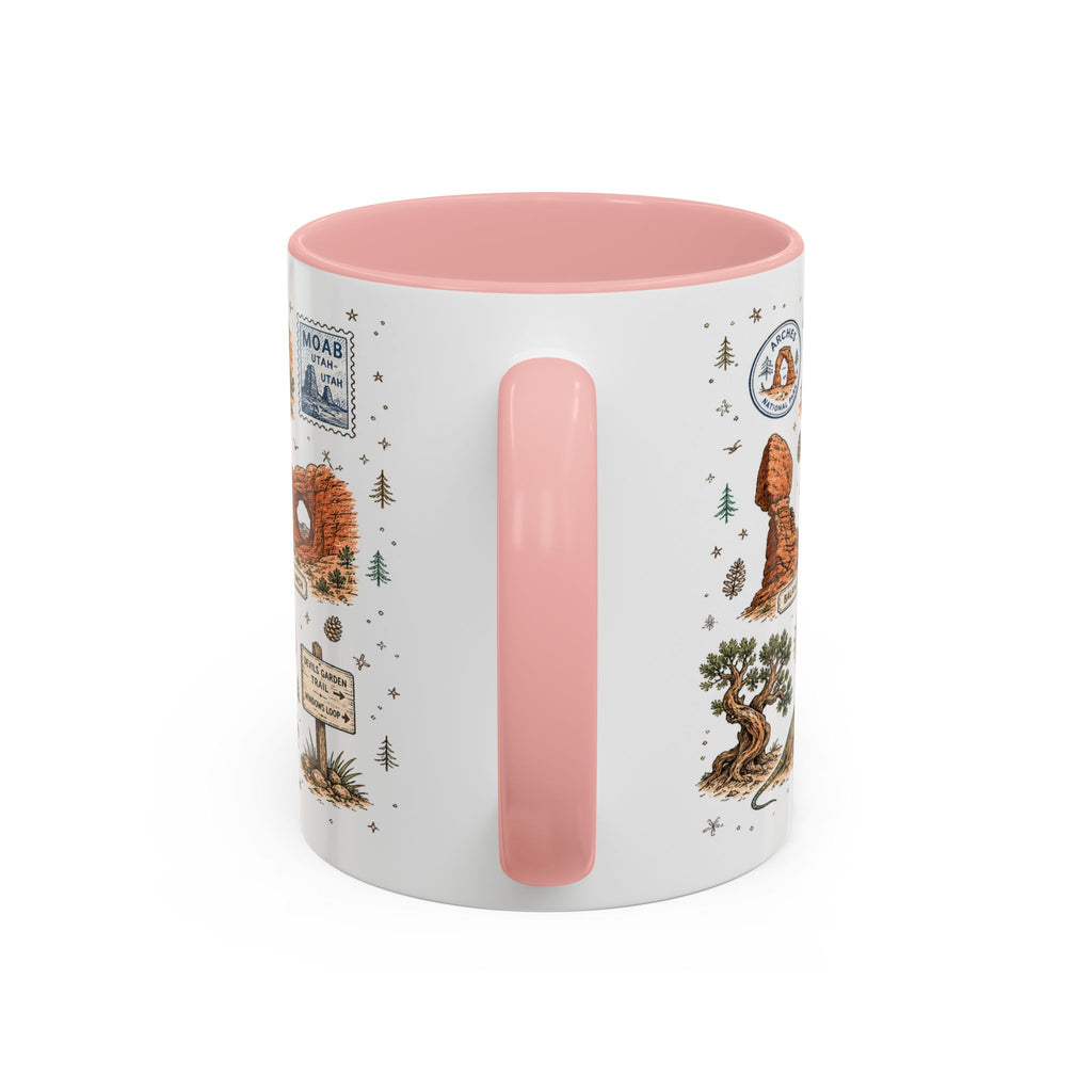 Arches Coffee Mug | National Park Hiking Utah Gift | Accent Color Ceramic 11oz 15oz
