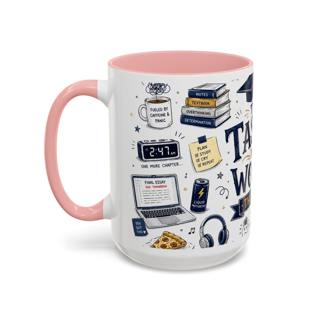 The Tassel Was Worth the Hassle Coffee Mug | Funny Graduation Gift 2026 | Accent Color Ceramic 11oz 15oz