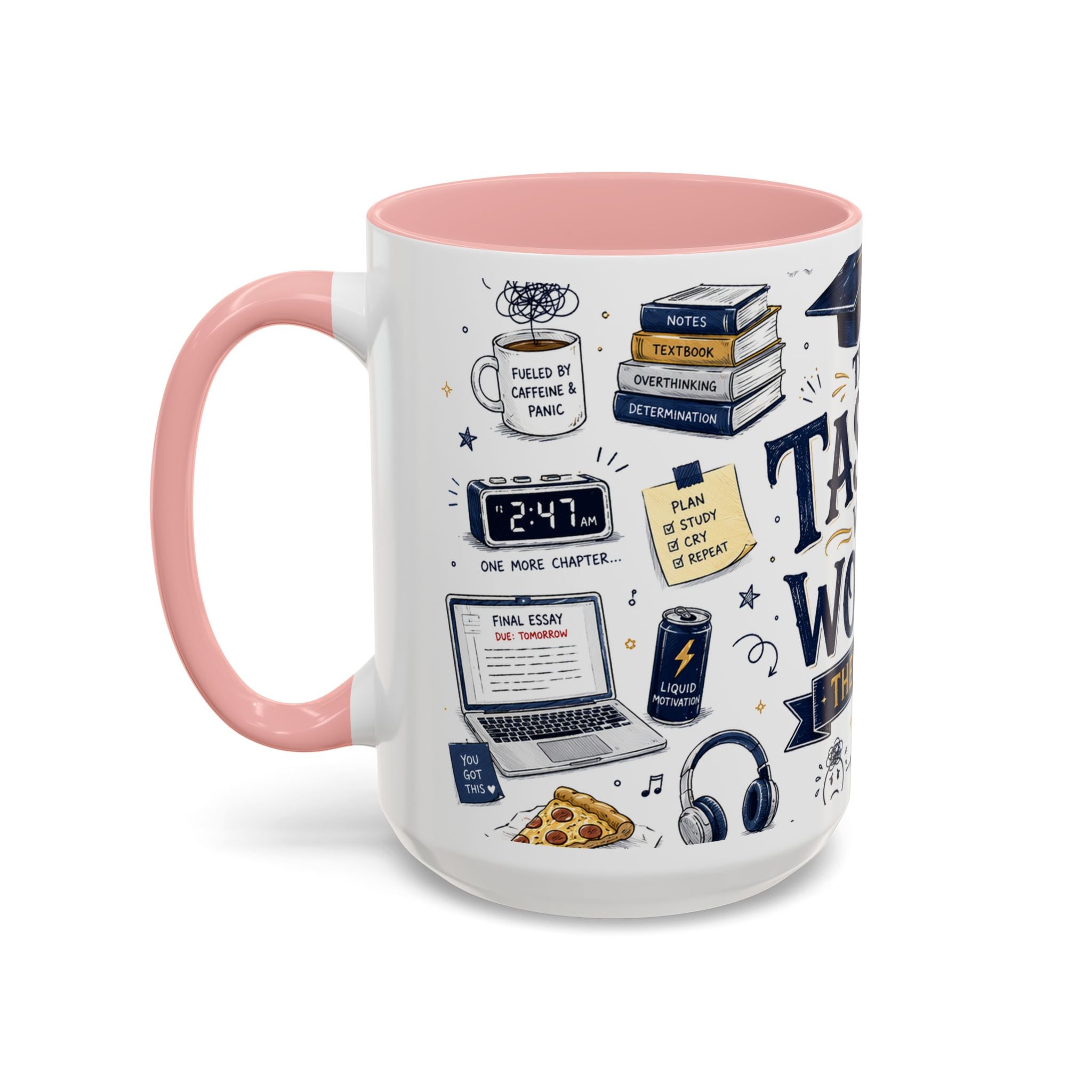 The Tassel Was Worth the Hassle Coffee Mug | Funny Graduation Gift 2026 | Accent Color Ceramic 11oz 15oz