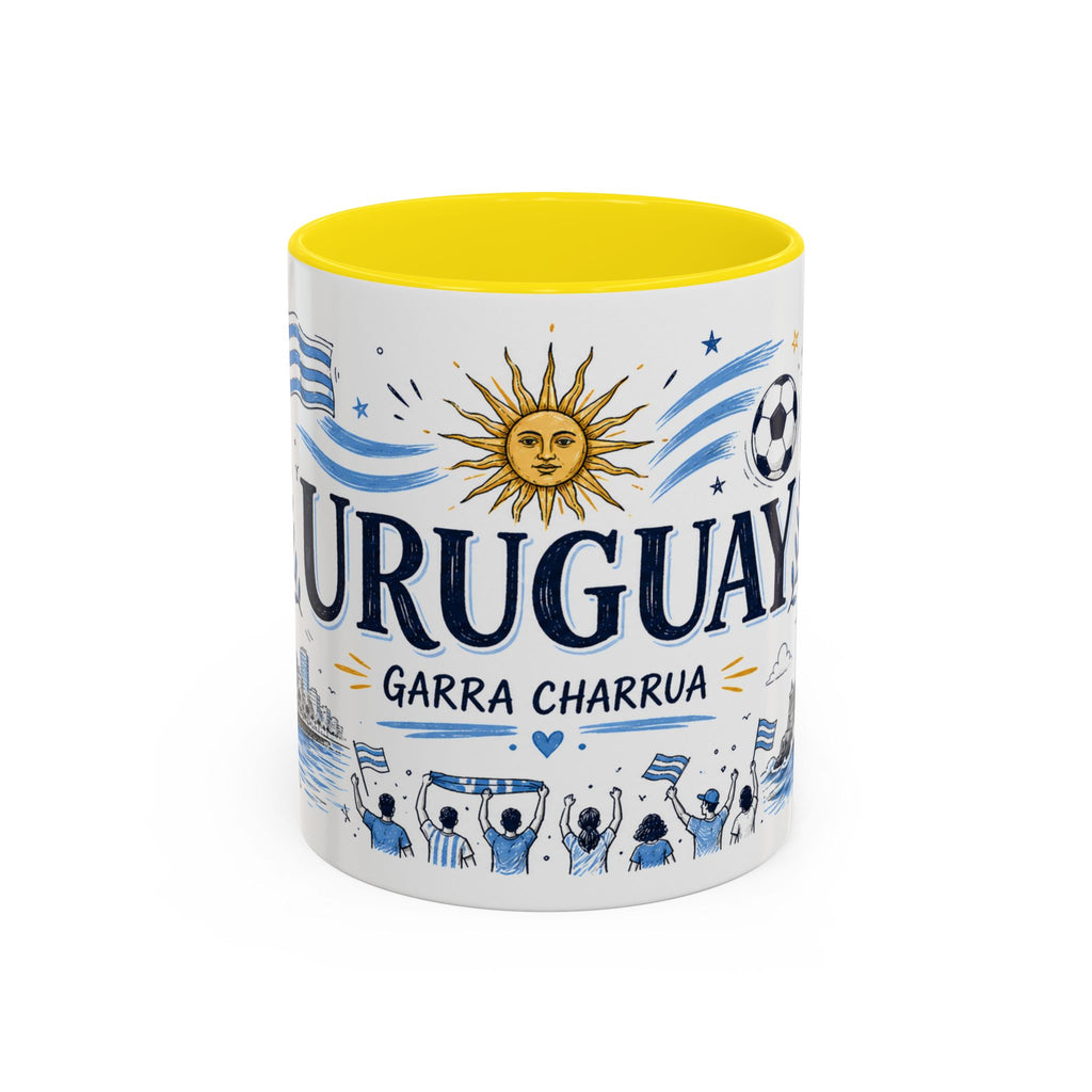 Uruguay Soccer Coffee Mug | World Cup Fan Gift | Accent Color Ceramic 11oz 15oz Match Day Cup