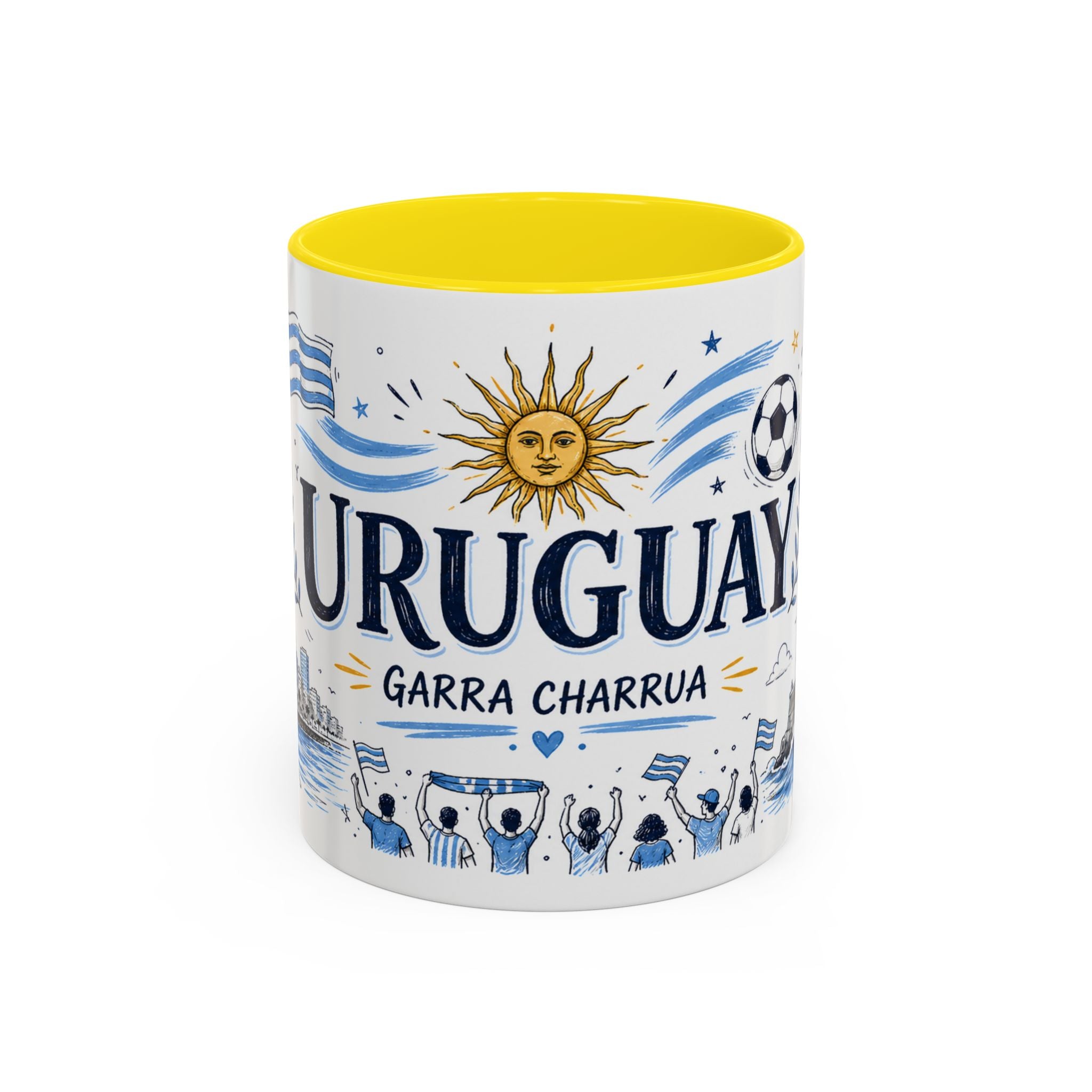 Uruguay Soccer Coffee Mug | World Cup Fan Gift | Accent Color Ceramic 11oz 15oz Match Day Cup