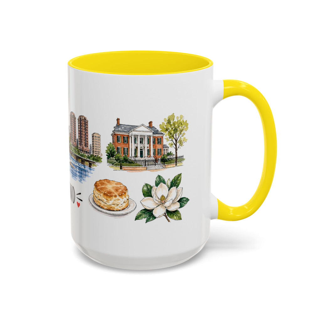 Richmond Illustrated Travel Mug | City Souvenir Accent Coffee Mug | 11oz 15oz Ceramic Cup