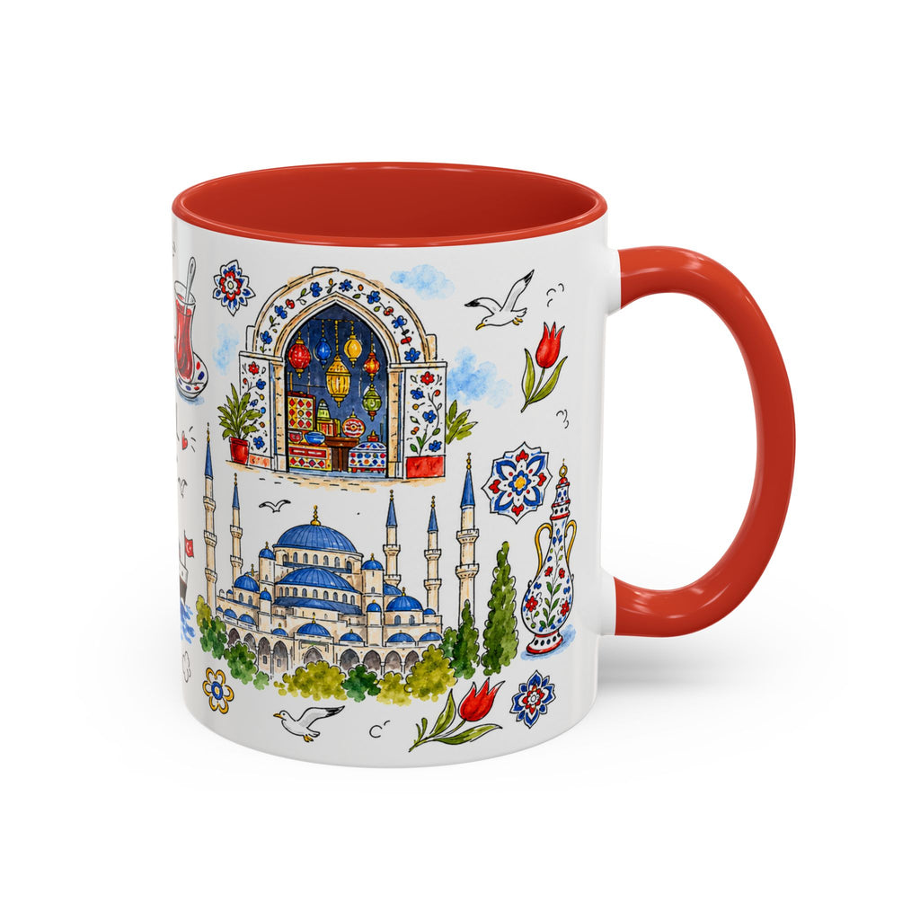 Istanbul Travel Mug | European City Souvenir Accent Coffee Mug | 11oz 15oz Ceramic Cup