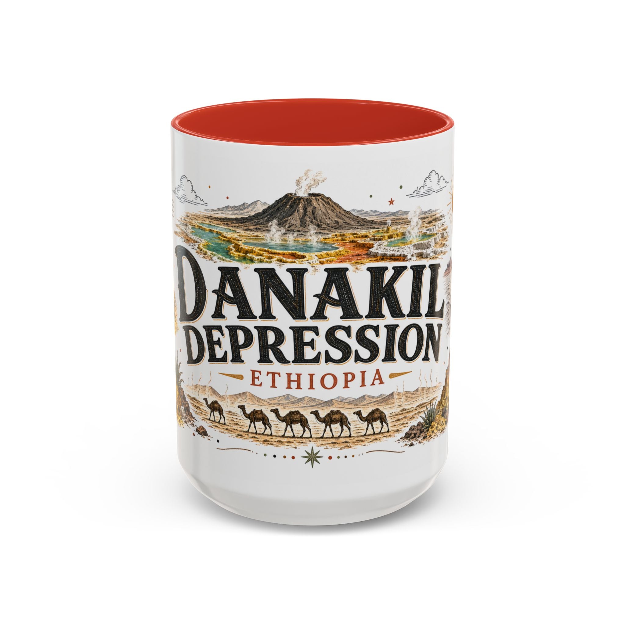 Danakil Depression Mug, Ethiopia Travel Souvenir, Bucket List Gift, Accent Ceramic Coffee Mug 11oz 15oz