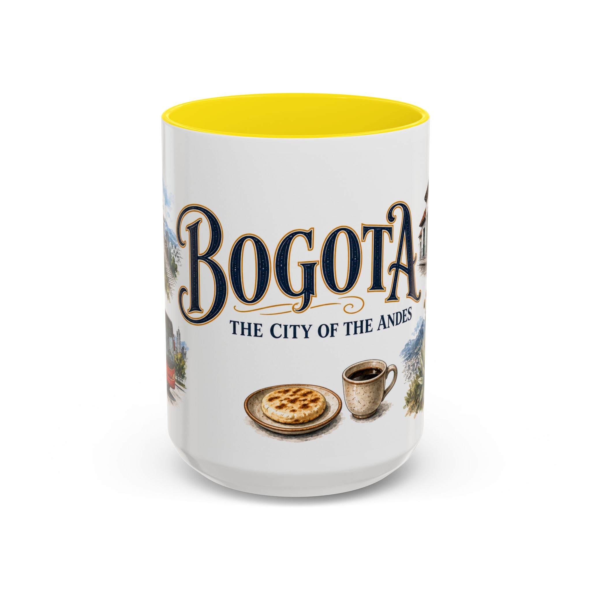 Bogota Coffee Mug | Colombia Travel Souvenir | Vintage Illustrated City Gift | 11 oz 15 oz Accent Mug