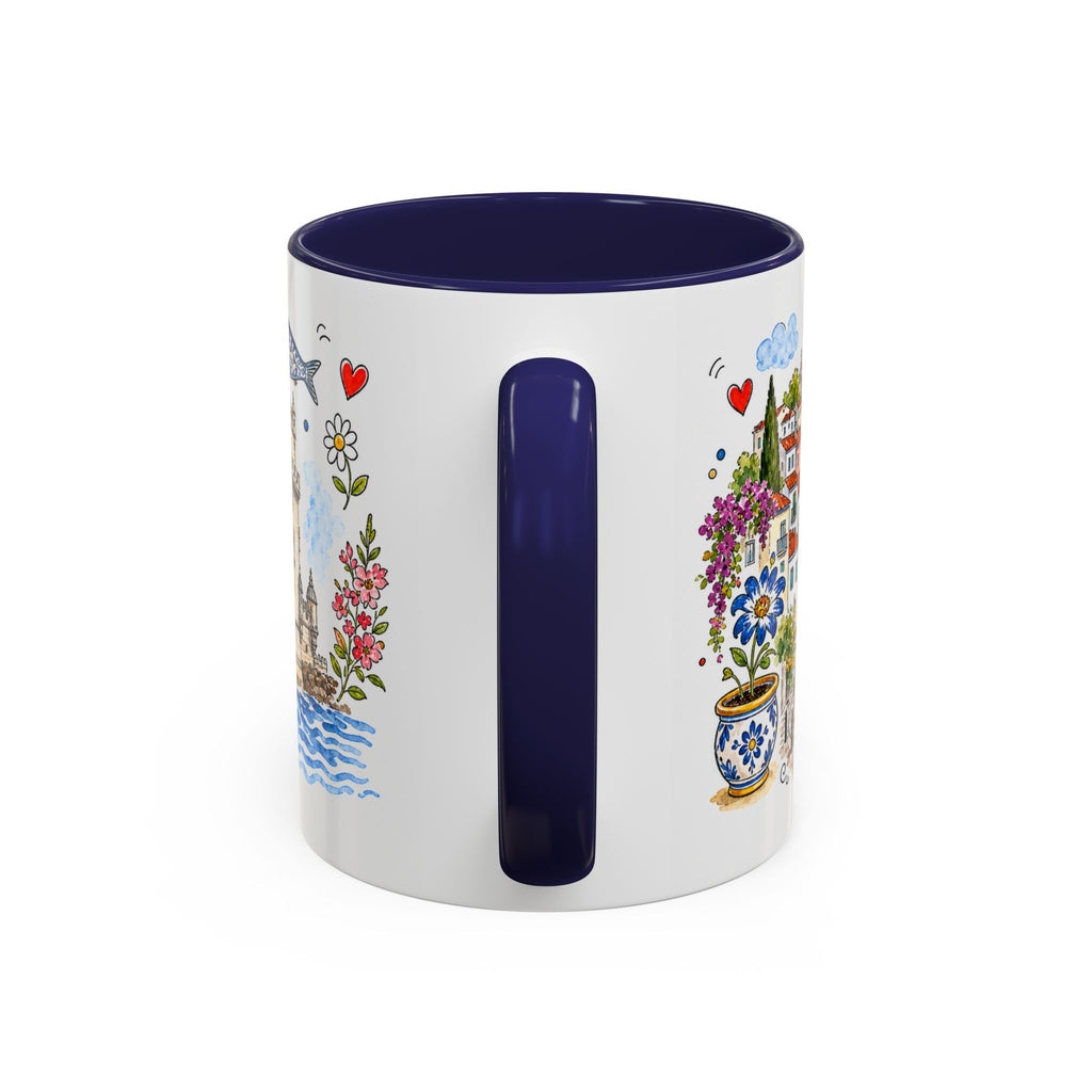 Lisbon Travel Mug | European City Souvenir Accent Coffee Mug | 11oz 15oz Ceramic Cup