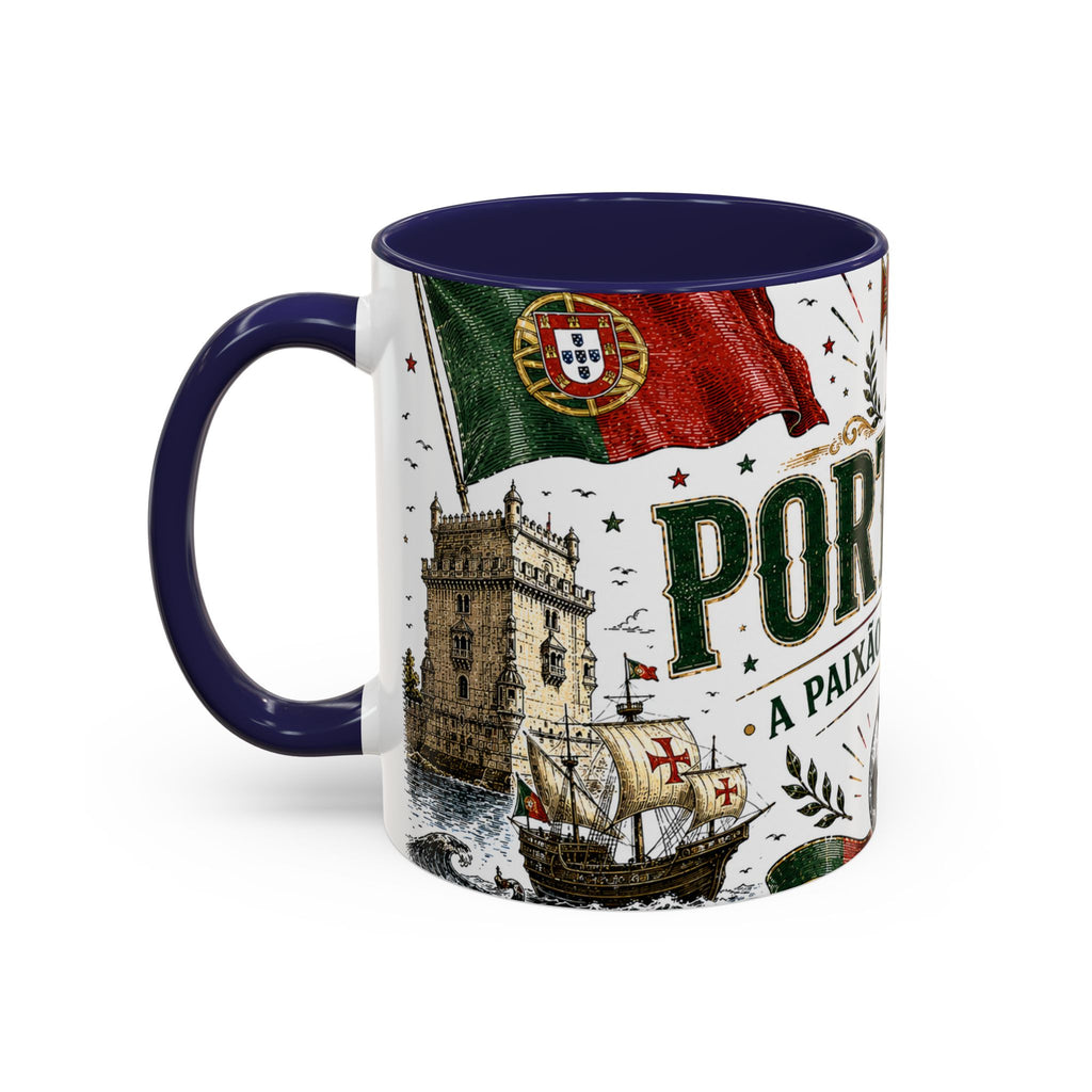 Portugal Soccer Coffee Mug | World Cup Fan Gift | Accent Color Ceramic 11oz 15oz Match Day Cup