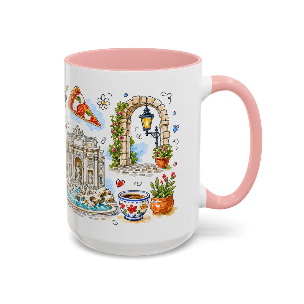 Rome Travel Mug | European City Souvenir Accent Coffee Mug | 11oz 15oz Ceramic Cup