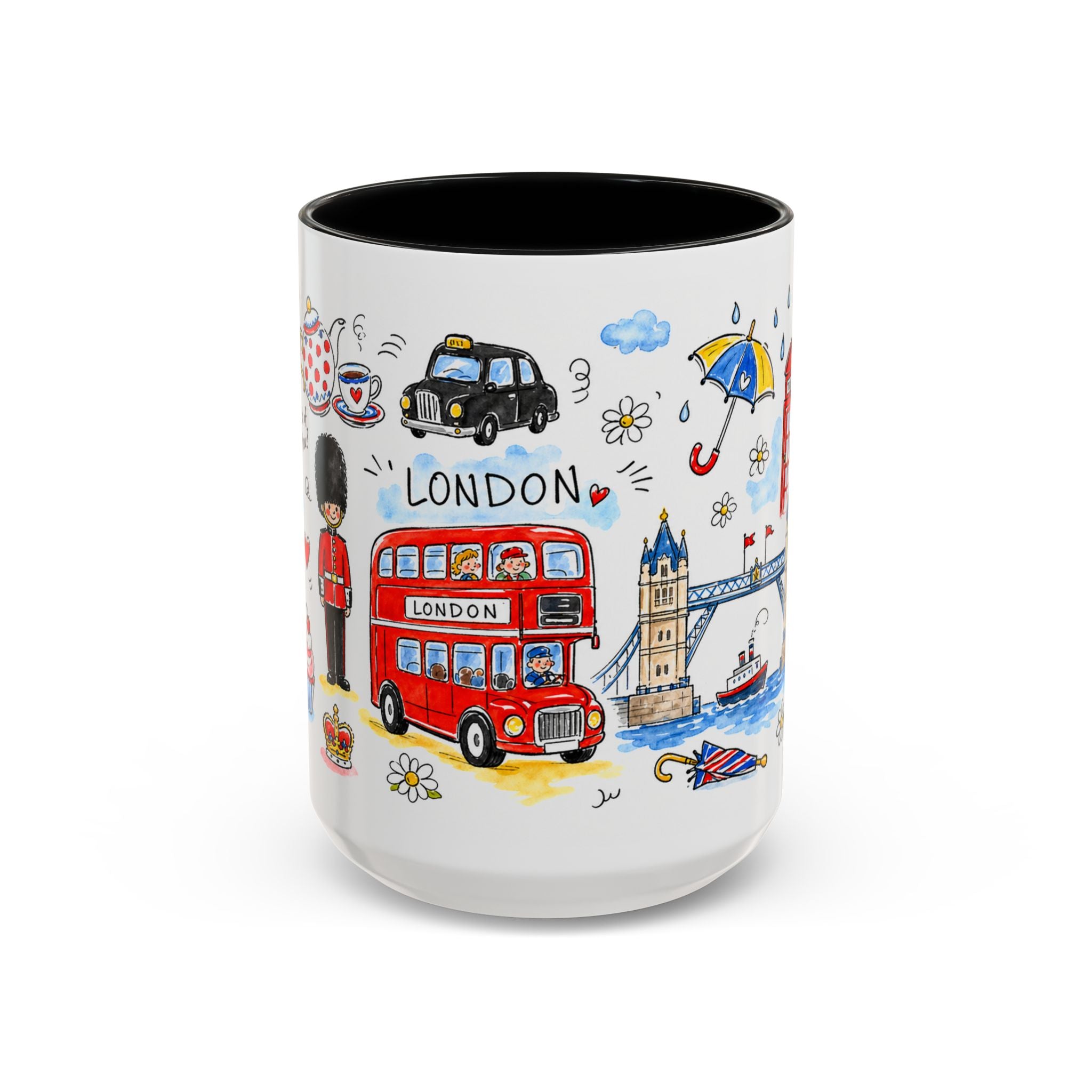 London Travel Mug | European City Souvenir Accent Coffee Mug | 11oz 15oz Ceramic Cup