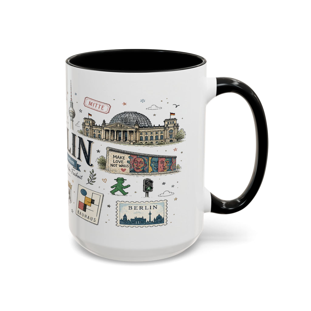 Berlin Coffee Mug | Germany Souvenir Travel Gift | Accent Color Ceramic 11oz 15oz