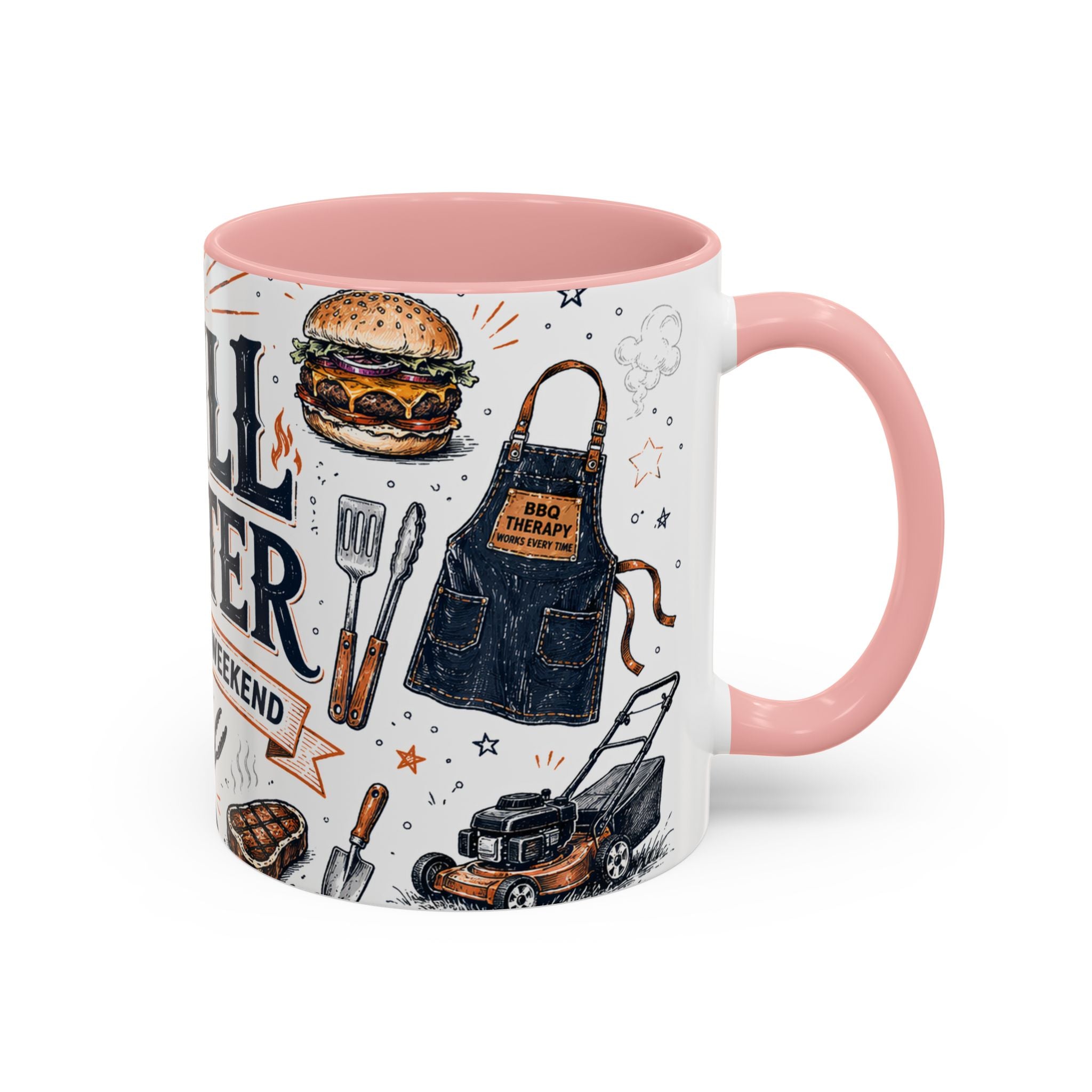 Grill Master Coffee Mug | Father's Day Gift for Dad | Accent Color Ceramic 11oz 15oz