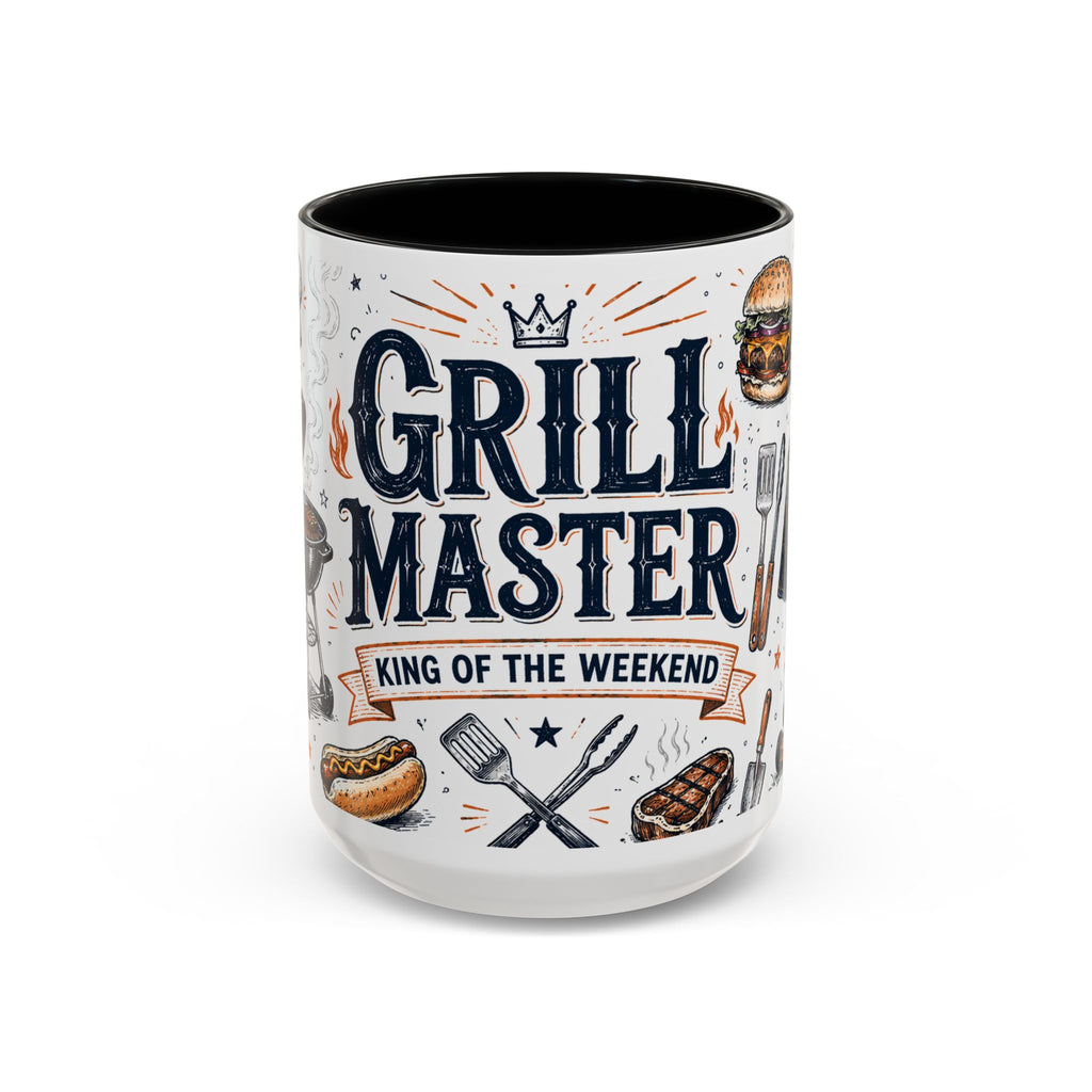 Grill Master Coffee Mug | Father's Day Gift for Dad | Accent Color Ceramic 11oz 15oz