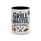 Grill Master Coffee Mug | Father's Day Gift for Dad | Accent Color Ceramic 11oz 15oz