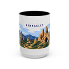 Pinnacles National Park Coffee Mug | Solid Color Block Park Souvenir | 11oz 15oz Accent Mug