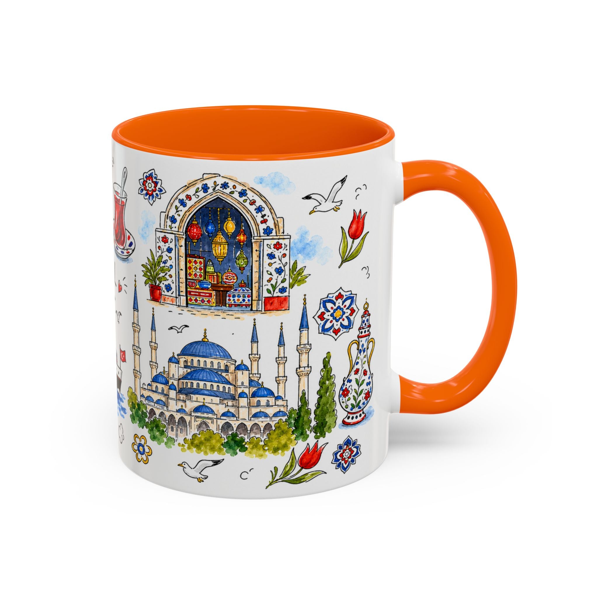 Istanbul Travel Mug | European City Souvenir Accent Coffee Mug | 11oz 15oz Ceramic Cup