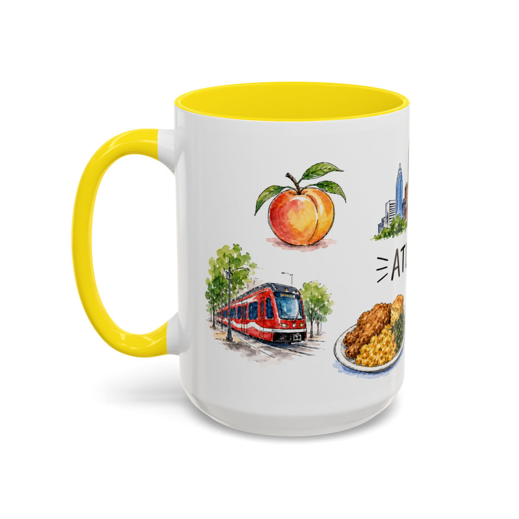 Atlanta Illustrated Travel Mug | City Souvenir Accent Coffee Mug | 11oz 15oz Ceramic Cup