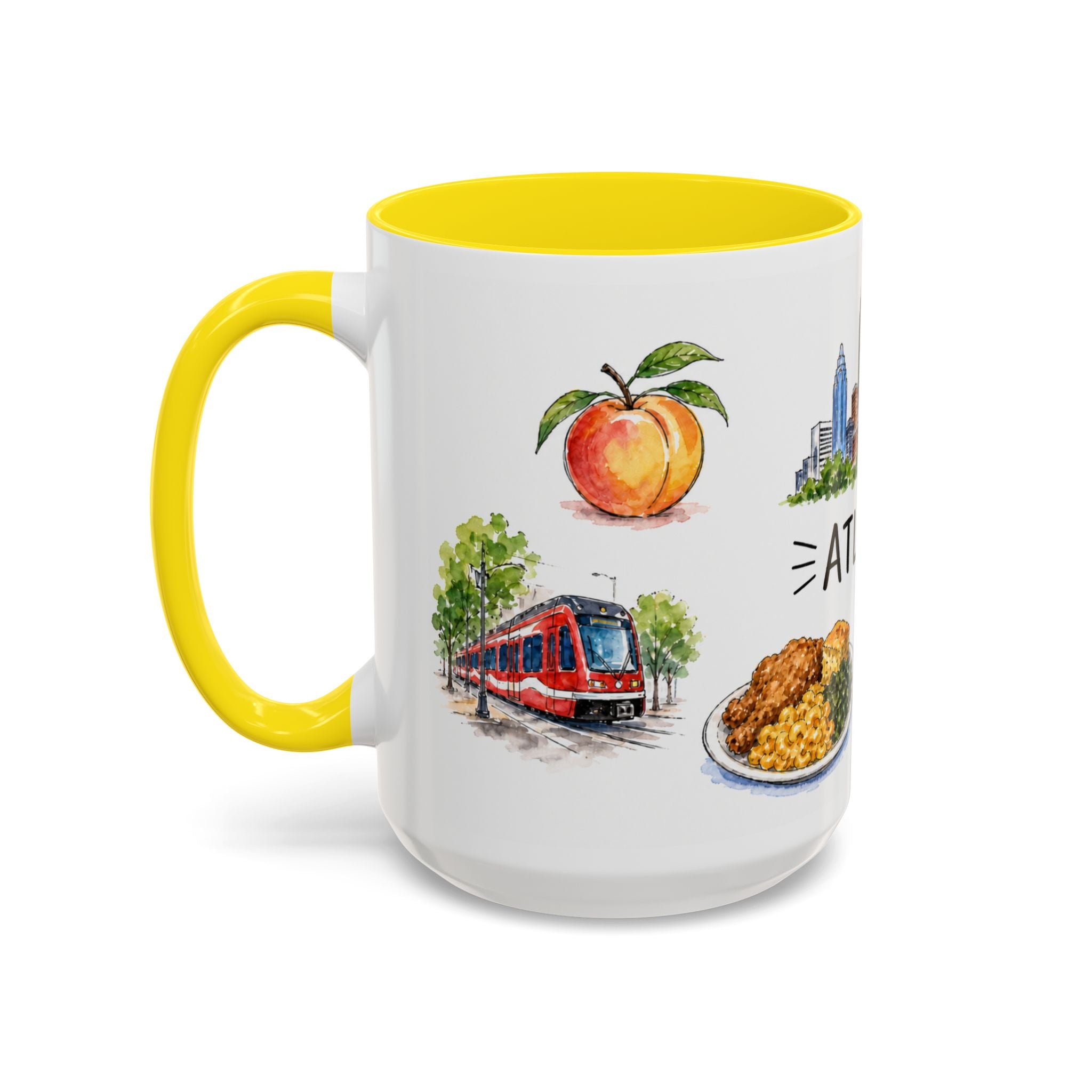 Atlanta Illustrated Travel Mug | City Souvenir Accent Coffee Mug | 11oz 15oz Ceramic Cup