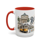 Bucharest Coffee Mug | Romania Travel Souvenir | Vintage Illustrated City Gift | 11 oz 15 oz Accent Mug