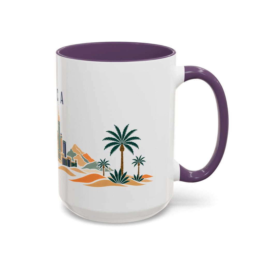 Mecca Coffee Mug | Saudi Arabia Travel Souvenir | Porcelain Decal City Gift | 11oz 15oz Accent Mug