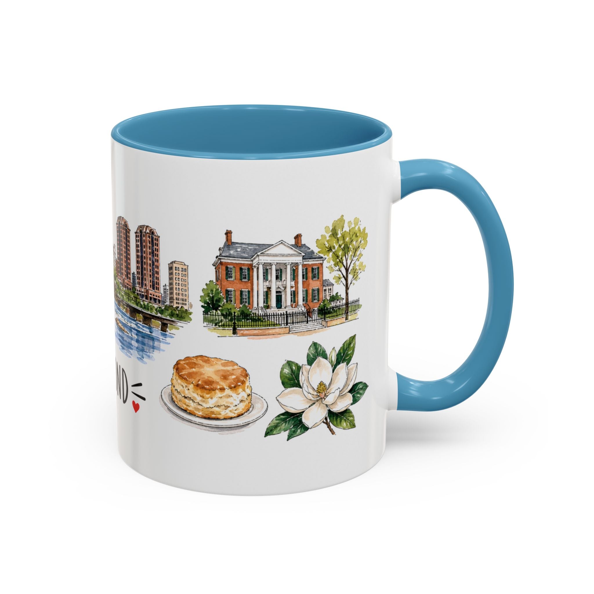 Richmond Illustrated Travel Mug | City Souvenir Accent Coffee Mug | 11oz 15oz Ceramic Cup