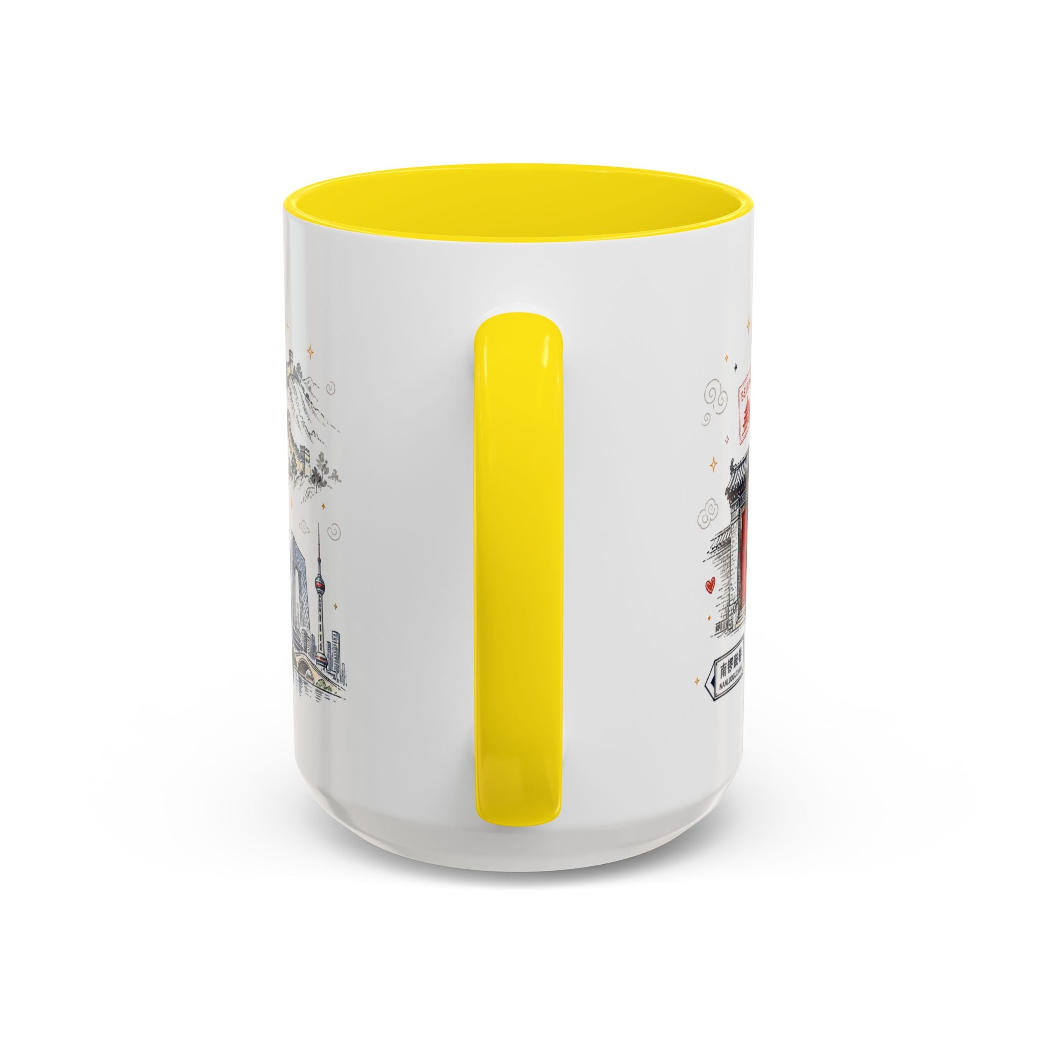 Beijing Coffee Mug | China Souvenir Travel Gift | Accent Color Ceramic 11oz 15oz