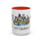 Pittsburgh Illustrated Travel Mug | City Souvenir Accent Coffee Mug | 11oz 15oz Ceramic Cup