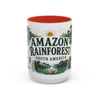 Amazon Rainforest Coffee Mug | Travel Destination Souvenir Gift | Accent Color Ceramic 11oz 15oz