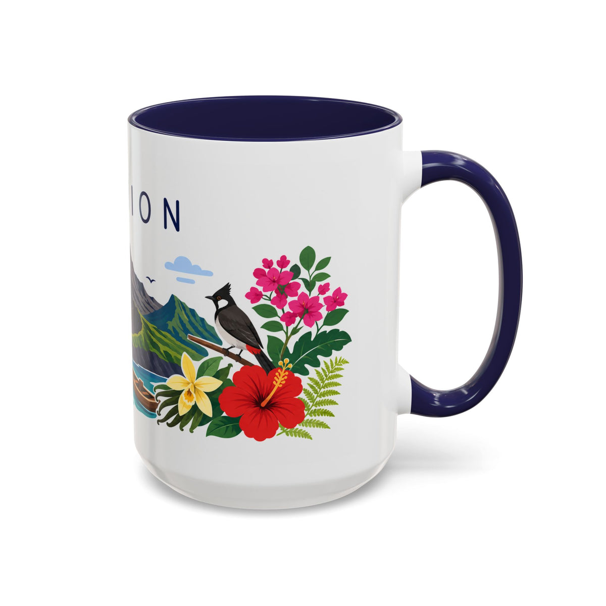 Réunion Coffee Mug | Travel Souvenir Accent Mug | Country Gift Ceramic Cup 11oz 15oz