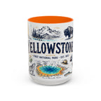 Yellowstone National Park Coffee Mug | Hiking Camping Nature Gift | Accent Color Ceramic 11oz 15oz